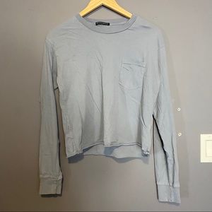 Brandy Melville Cropped Long Sleeve Pocket Tee